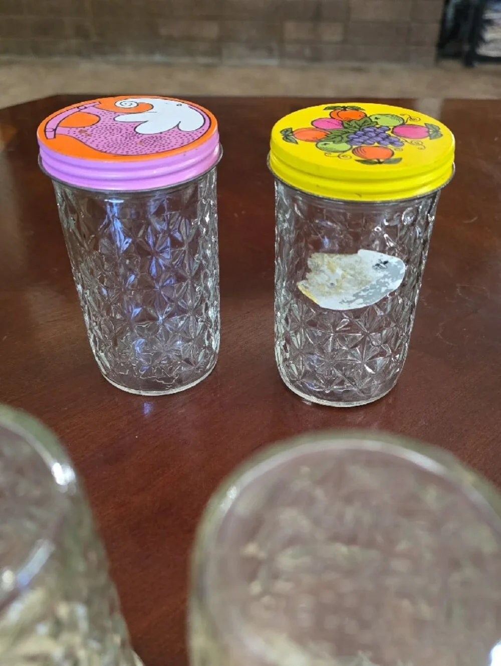 Vtg Ball Quilted Crystal Jelly Jars